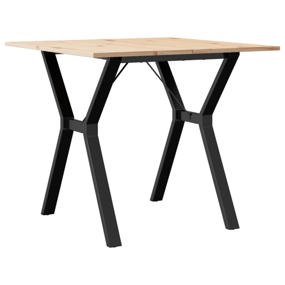 vidaXL Dining Table Y-Frame Kitchen Dinner Table Solid Wood Pine and Cast Iron