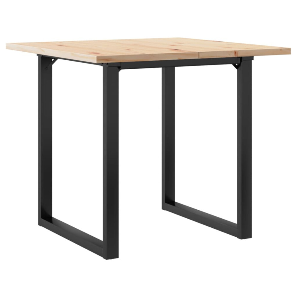 Vidaxl Dining Table Kitchen Dinner Table O-Frame Solid Wood Pine And Steel