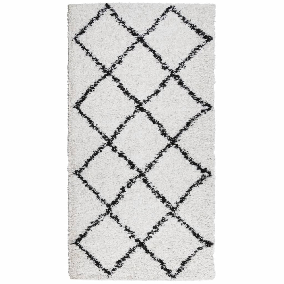 (cream and black, 80 x 150 cm) vidaXL Shaggy Rug Floor Mat Fluffy Rug Area Rug PAMPLONA High Pile Modern