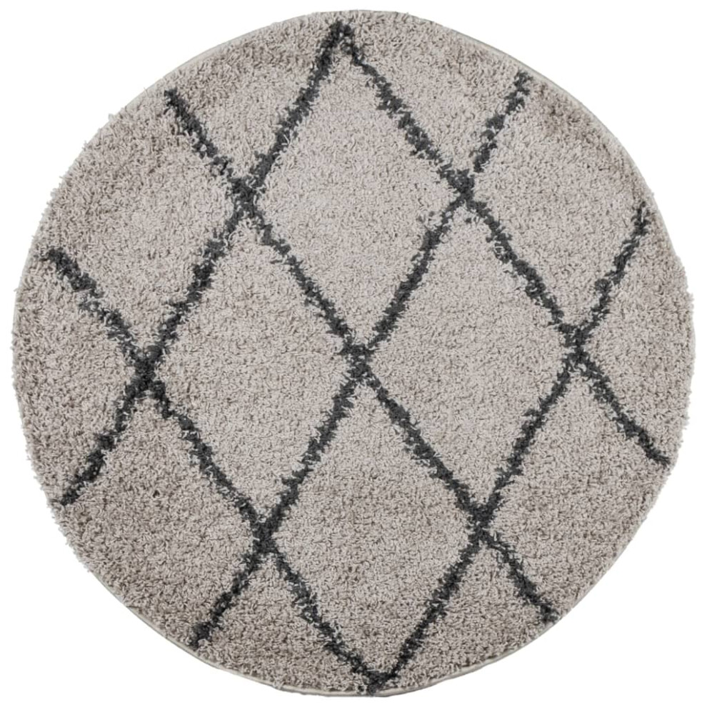 (beige and anthracite, 120 cm) vidaXL Shaggy Rug Floor Mat Fluffy Rug Area Rug PAMPLONA High Pile Modern