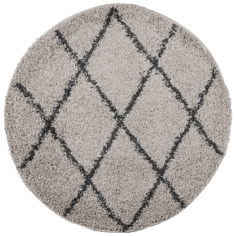 (beige and anthracite, 160 cm) vidaXL Shaggy Rug Floor Mat Fluffy Rug Area Rug PAMPLONA High Pile Modern