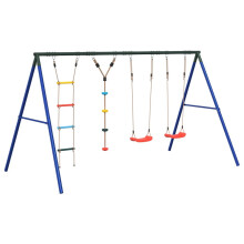 vidaXL Outdoor Swing Set with Swings, Ladder, Disc Swing Garden Play Swing