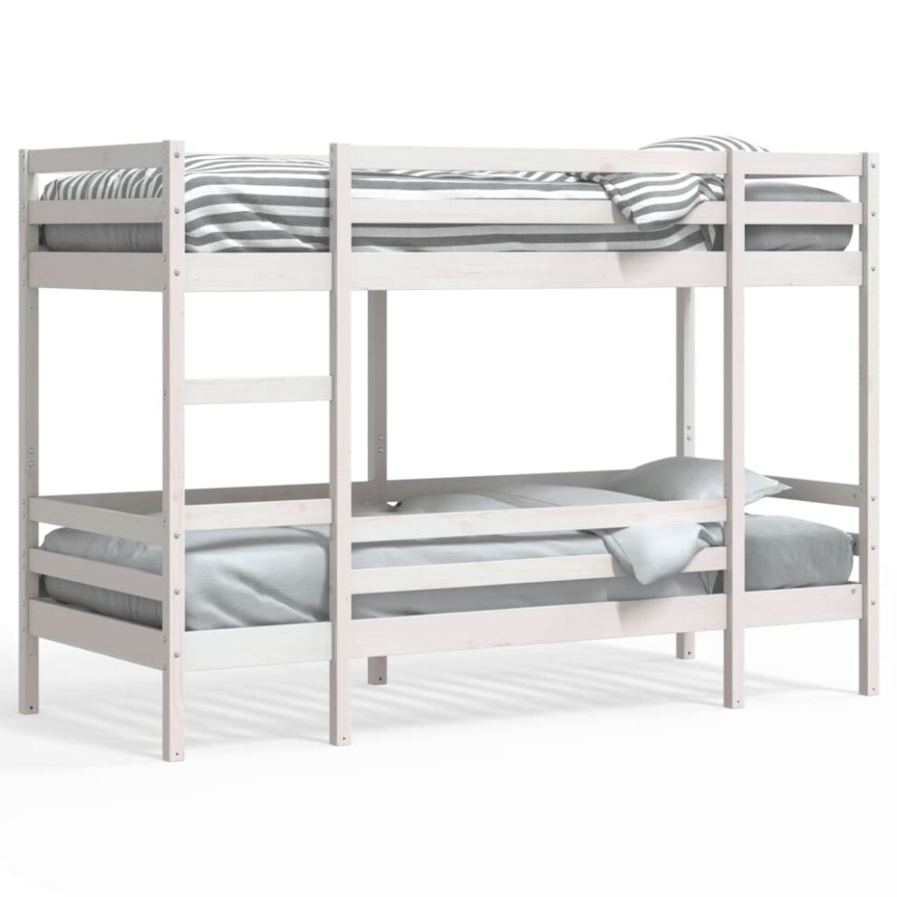 Vidaxl Bunk Bed Loft Bed Bedroom Bed Frame White 80X200 Cm Solid Wood Pine