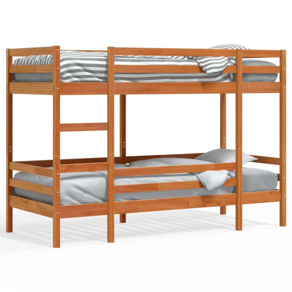 vidaXL Bunk Bed Loft Bed Kids Bed Frame Wax Brown 90x190 cm Solid Wood Pine