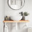 VidaXL vidaXL Basin Shelf Wall Mounted Bathroom Countertop Steel and Solid Wood Beech 3