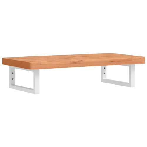 VidaXL vidaXL Basin Shelf Wall Mounted Bathroom Countertop Steel and Solid Wood Beech