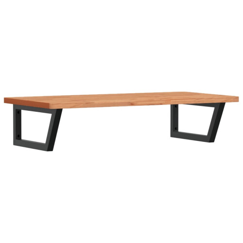 VidaXL vidaXL Basin Shelf Wall Mounted Bathroom Countertop Steel and Solid Wood Beech