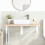 VidaXL vidaXL Basin Shelf Wall Mounted Bathroom Countertop Steel and Solid Wood Beech 3
