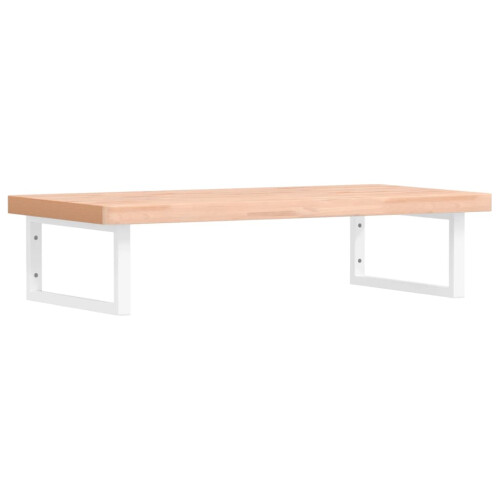 VidaXL vidaXL Basin Shelf Wall Mounted Bathroom Countertop Steel and Solid Wood Beech 1