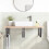 VidaXL vidaXL Basin Shelf Wall Mounted Bathroom Countertop Steel and Solid Wood Beech 3