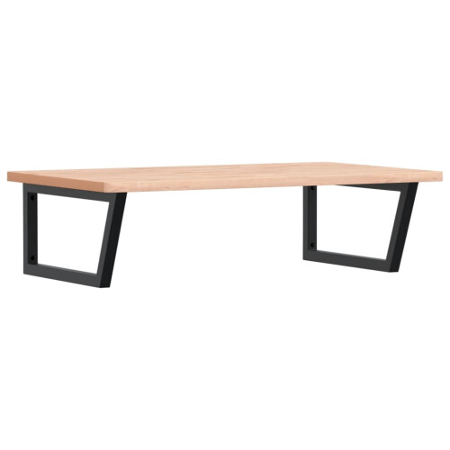 VidaXL vidaXL Basin Shelf Wall Mounted Bathroom Countertop Steel and Solid Wood Beech 1