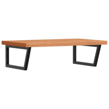 vidaXL Basin Shelf Wall Mounted Bathroom Countertop Steel and Solid Wood Beech