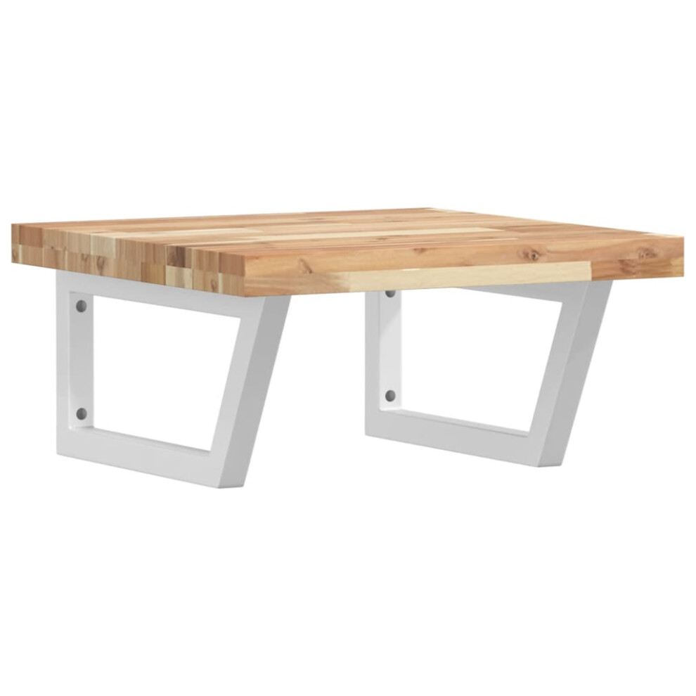 Vidaxl Basin Shelf Wall Mounted Bathroom Countertop Steel & Solid Wood Acacia