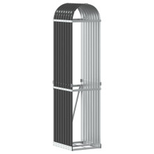 vidaXL Log Holder Firewood Rack Log Wood Storage Anthracite Galvanised Steel