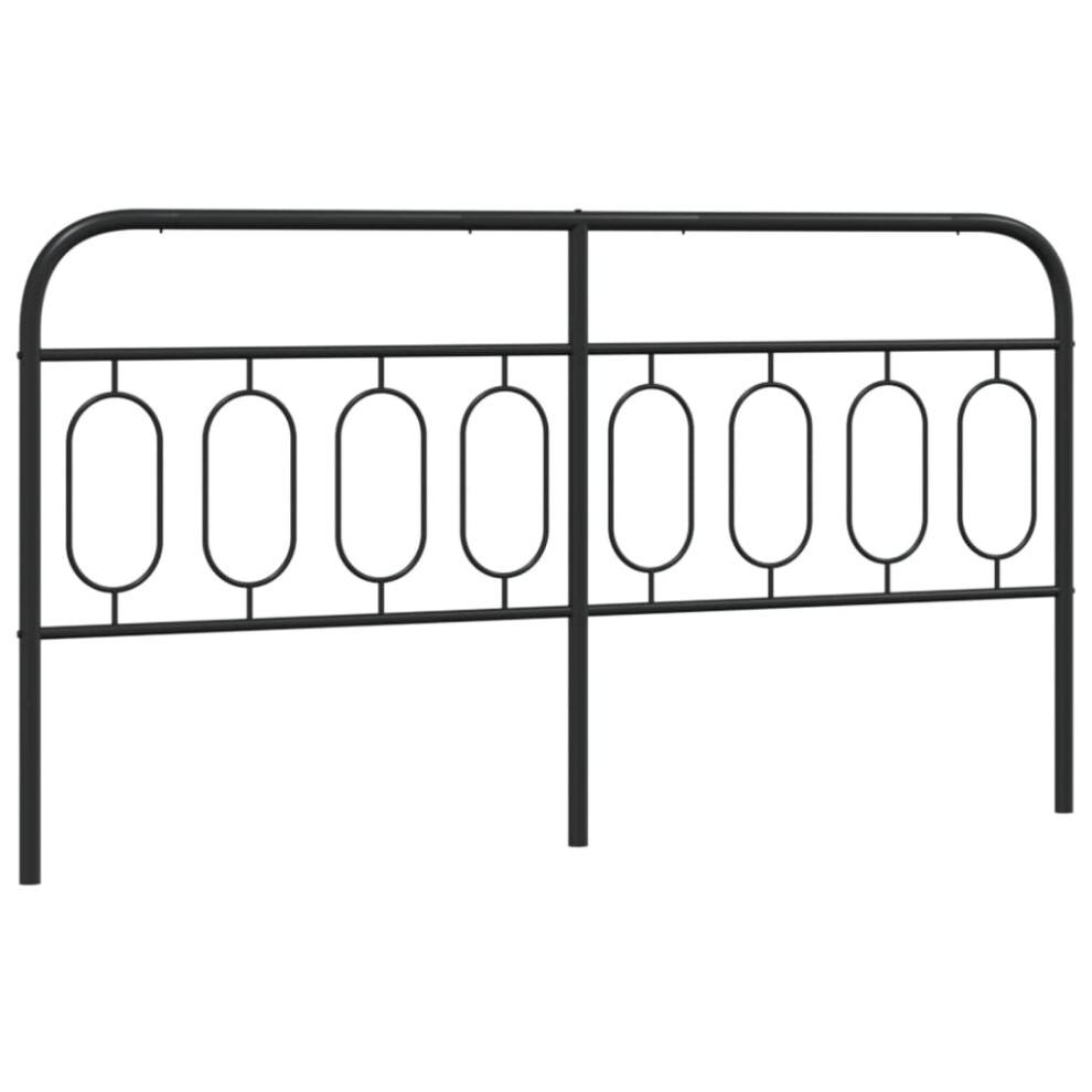 vidaXL Metal Headboard Bedroom Home Bed Header Bed Headboard Black 160 cm