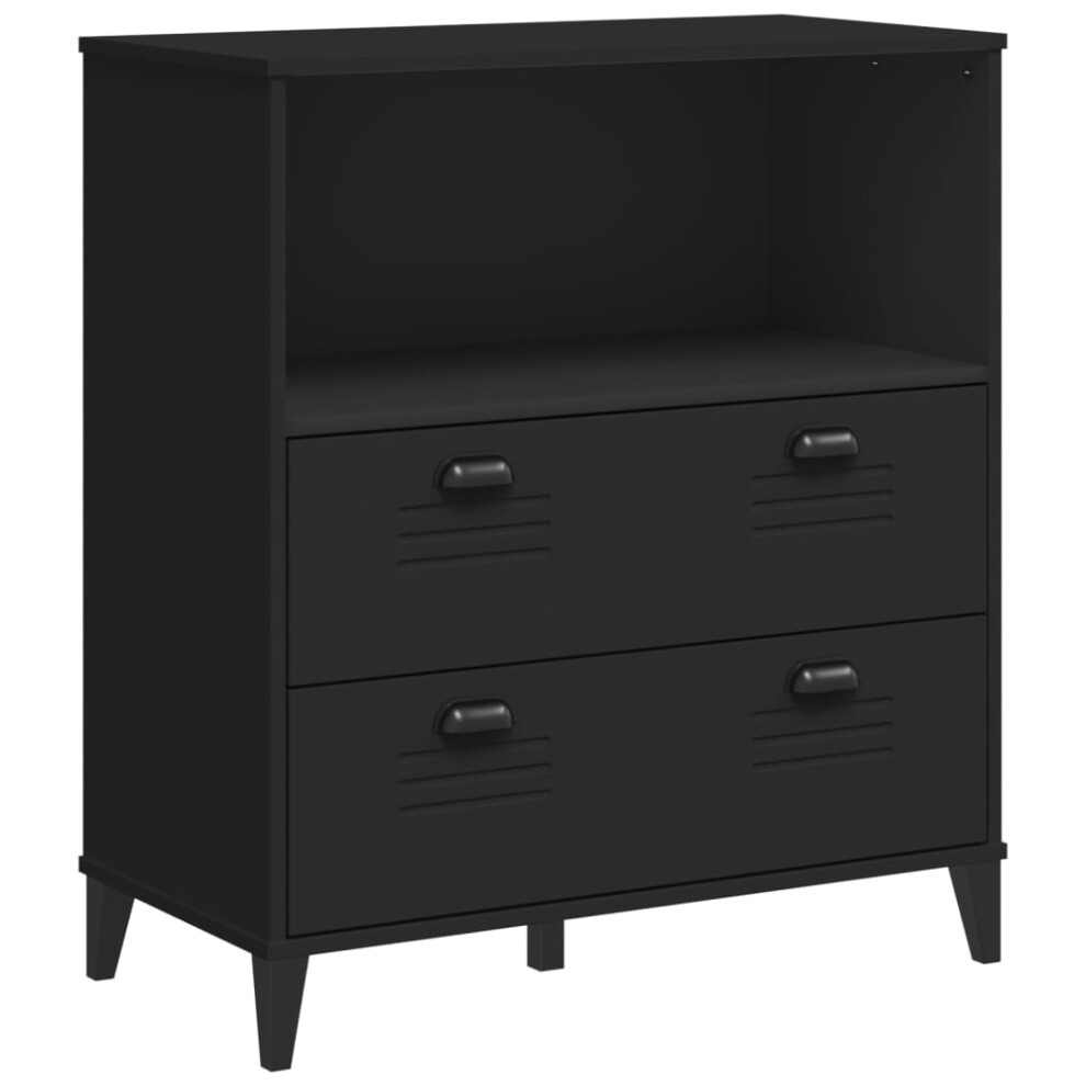 Vidaxl Bookcase Bookshelf Side Cabinet Storage Book Rack Black Engineered Wood