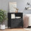 VidaXL vidaXL Bookcase Bookshelf Side Cabinet Storage Book Rack Black Engineered Wood 3