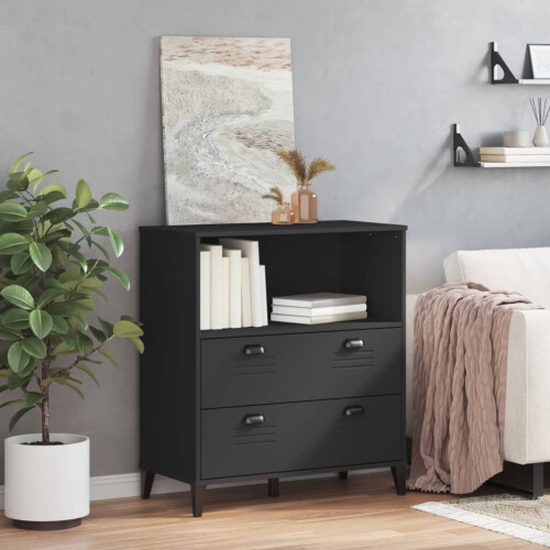 VidaXL vidaXL Bookcase Bookshelf Side Cabinet Storage Book Rack Black Engineered Wood 2