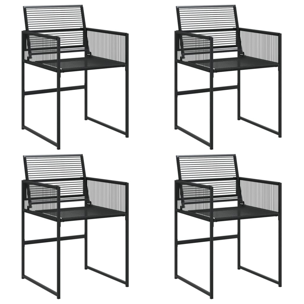 vidaXL Garden Chairs Outdoor Chairs Dining Chairs 4 pcs Black Poly Rattan