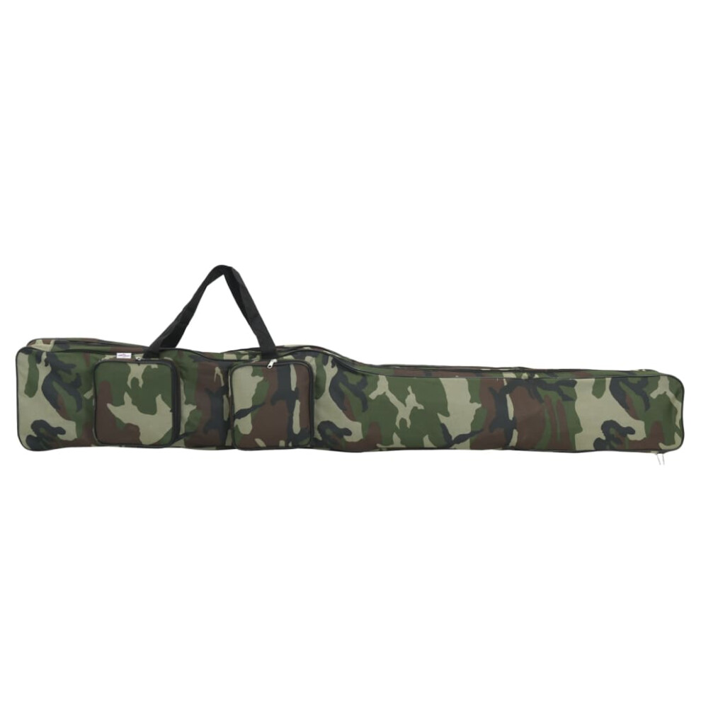 vidaXL Fishing Rod Bag Fishing Pole Bag Green Camouflage 150 cm Oxford Fabric