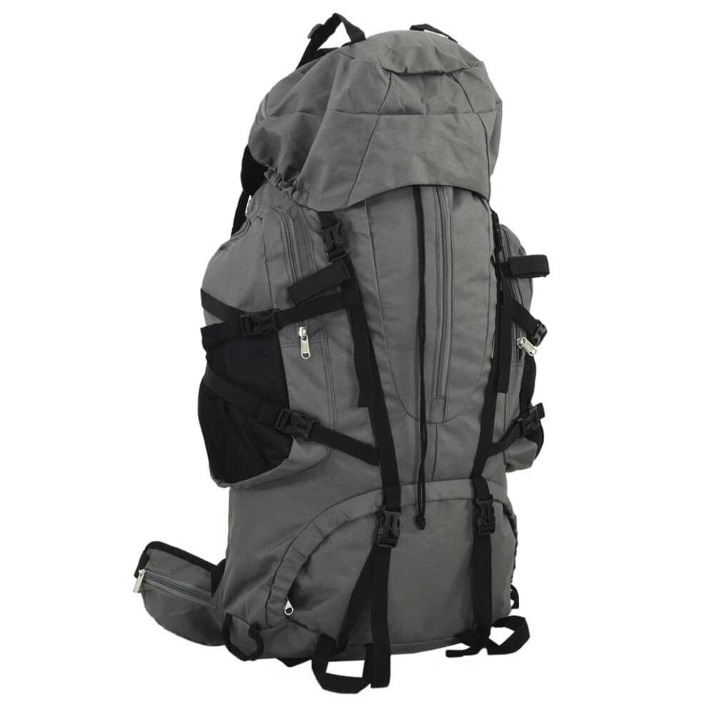 vidaXL Hiking Backpack Lightweight Travel Rucksack Grey 100 L Oxford Fabric