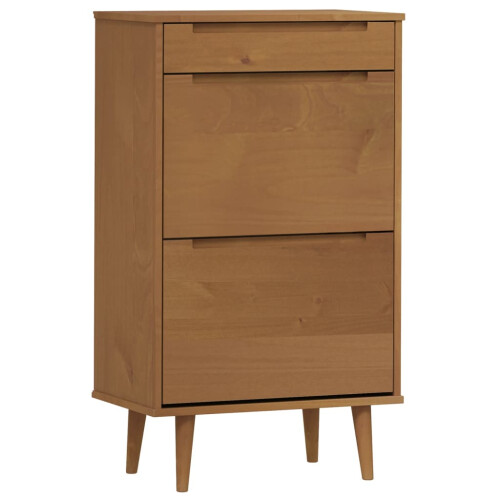 VidaXL vidaXL Shoe Cabinet Shoe Storage Cupboard Shoe Rack Brown Solid Wood Pine