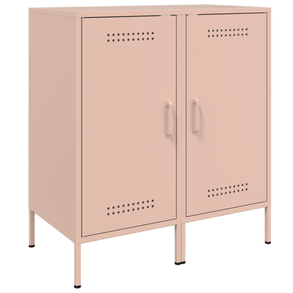 vidaXL Sideboards Cupboard Side Cabinet Highboard 2 pcs Pink Cold-rolled Steel