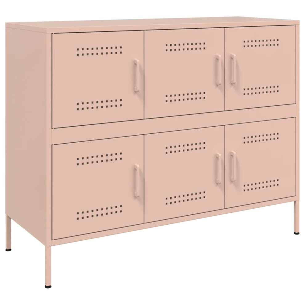 vidaXL Sideboard Storage Organiser Cupboard Side Cabinet Highboard Pink Steel