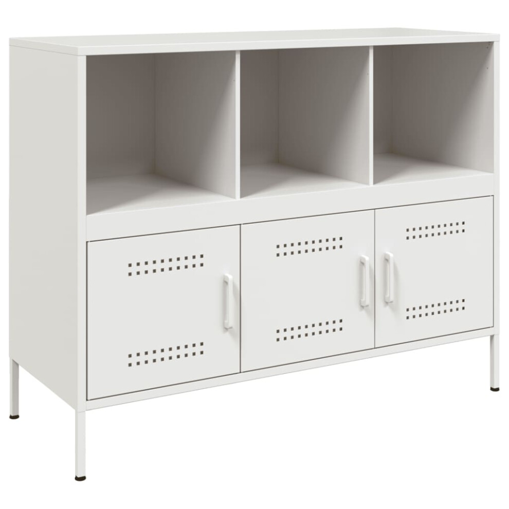 vidaXL Sideboard Storage Organiser Cupboard Side Cabinet Highboard White Steel