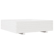 vidaXL Garden Planter Outdoor Flower Pot Planter Pot White Solid Wood Pine