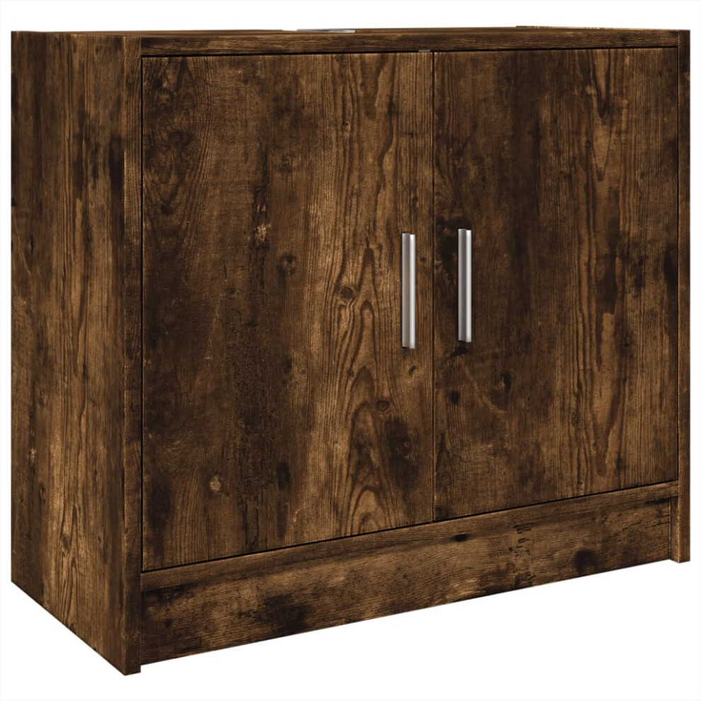 Vidaxl Sink Cabinet Vanity Unit Storage Cupboard Smoked Oak Engineered Wood