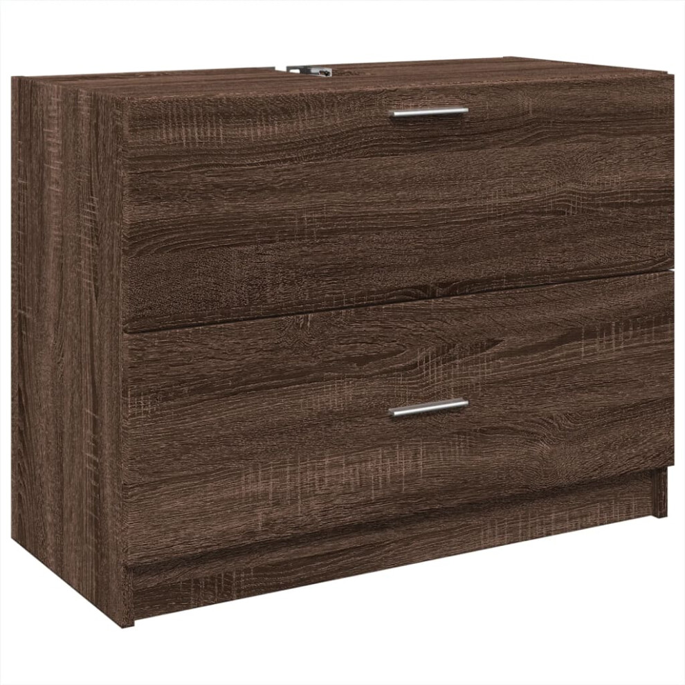 vidaXL Sink Cabinet Vanity Unit Storage Cupboard Brown Oak Engineered Wood