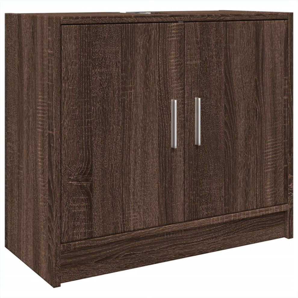 vidaXL Sink Cabinet Vanity Unit Storage Cupboard Brown Oak Engineered Wood