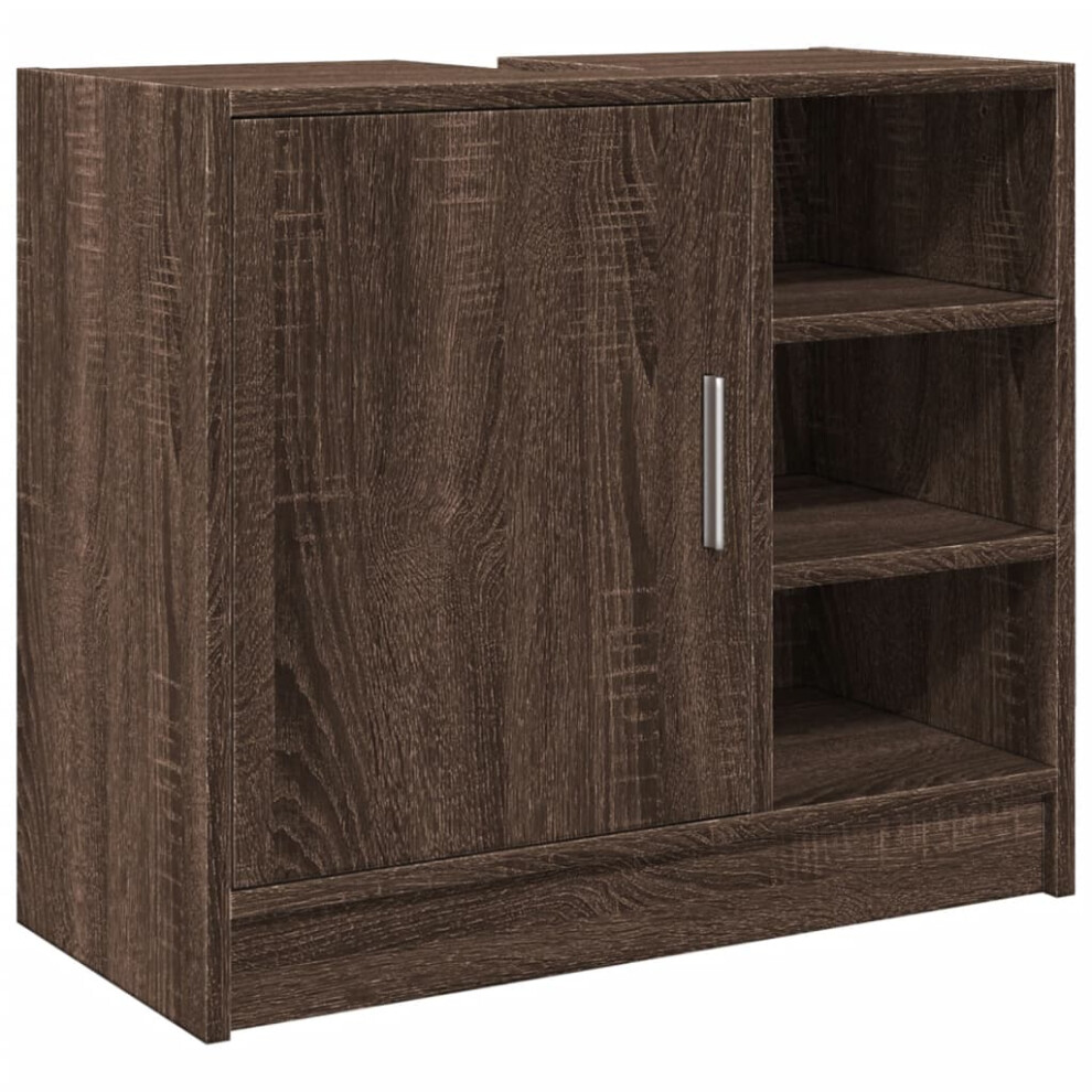 vidaXL Sink Cabinet Vanity Unit Storage Cupboard Brown Oak Engineered Wood