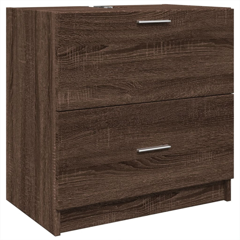 vidaXL Sink Cabinet Vanity Unit Storage Cupboard Brown Oak Engineered Wood