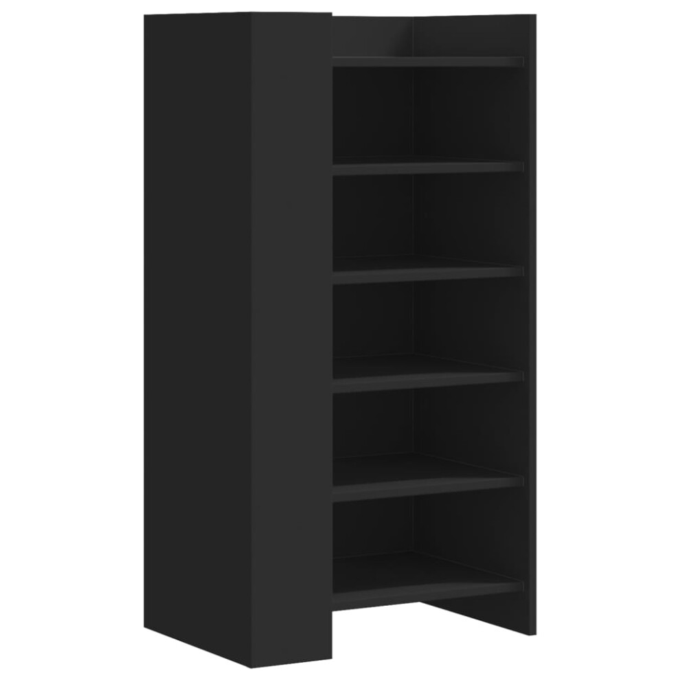 vidaXL Shoe Cabinet Shoe Storage Cupboard Shoe Rack Black Engineered Wood