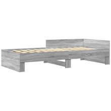 vidaXL Bed Frame Home Bed Base Bedstead Grey Sonoma 90x200 cm Engineered Wood