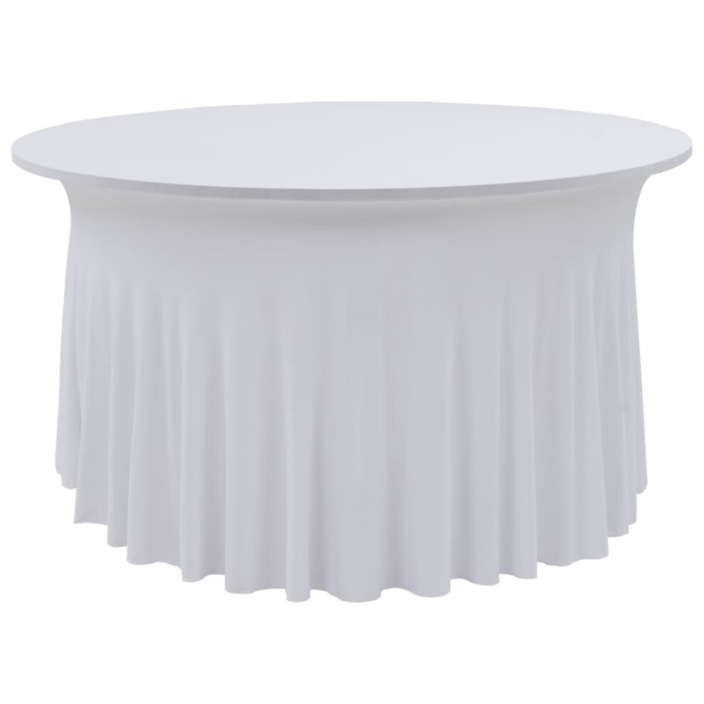 vidaXL 2x Stretch Table Cover with Skirt 150x74cm White Wedding Tablecloth