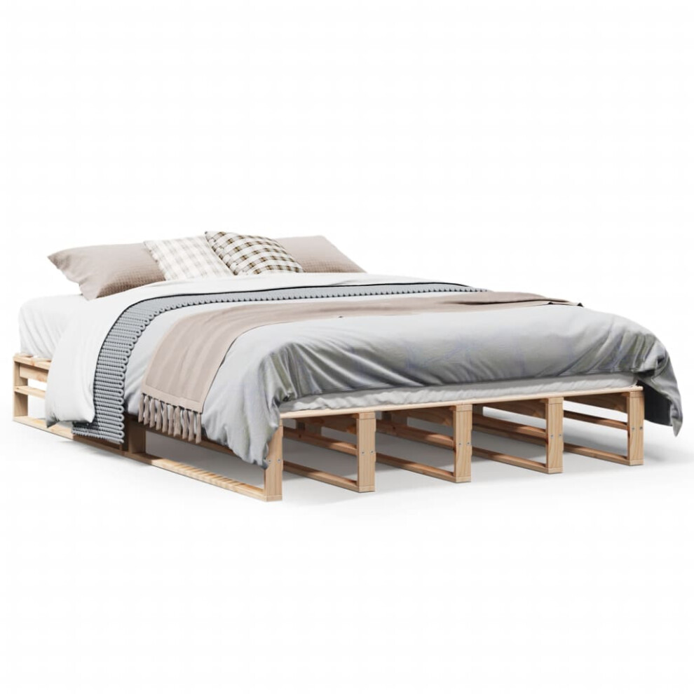 Vidaxl Bed Frame Bedroom Home Bedstead Bed Base 140X200 Cm Solid Wood Pine