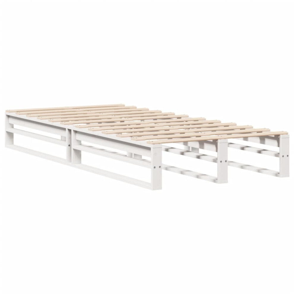 vidaXL Bed Frame Home Bedstead Bed Base White 90x190 cm Single Solid Wood Pine