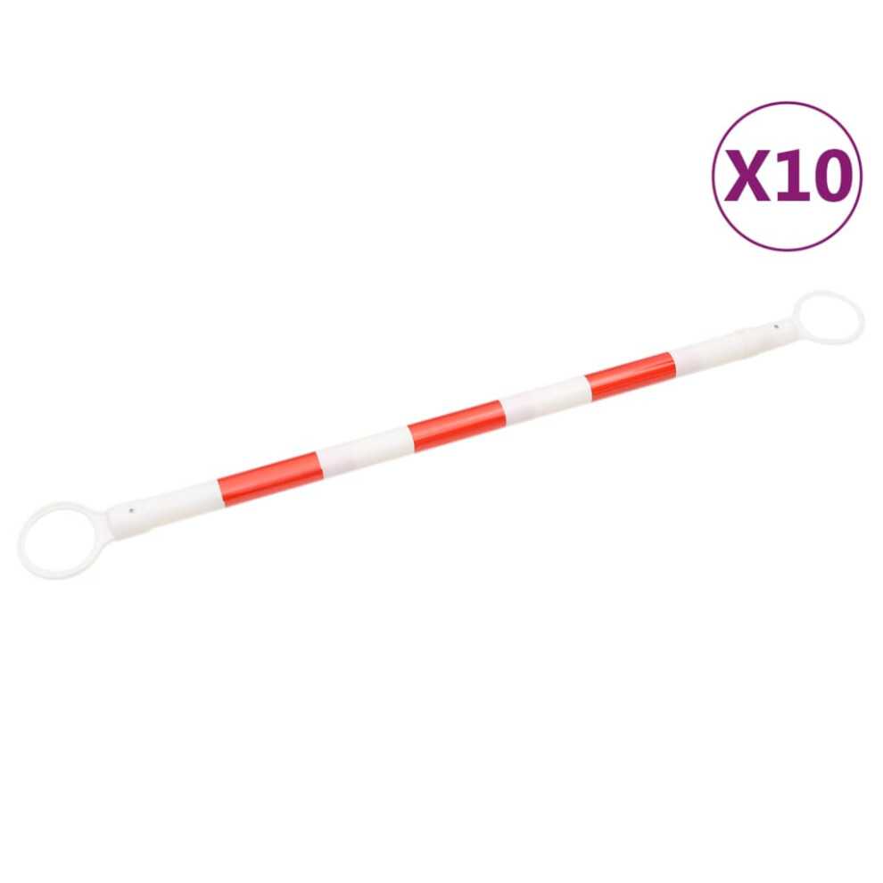 vidaXL 10x Retractable Traffic Cone Bars ABS 116-197 cm Retractable Cone Bar