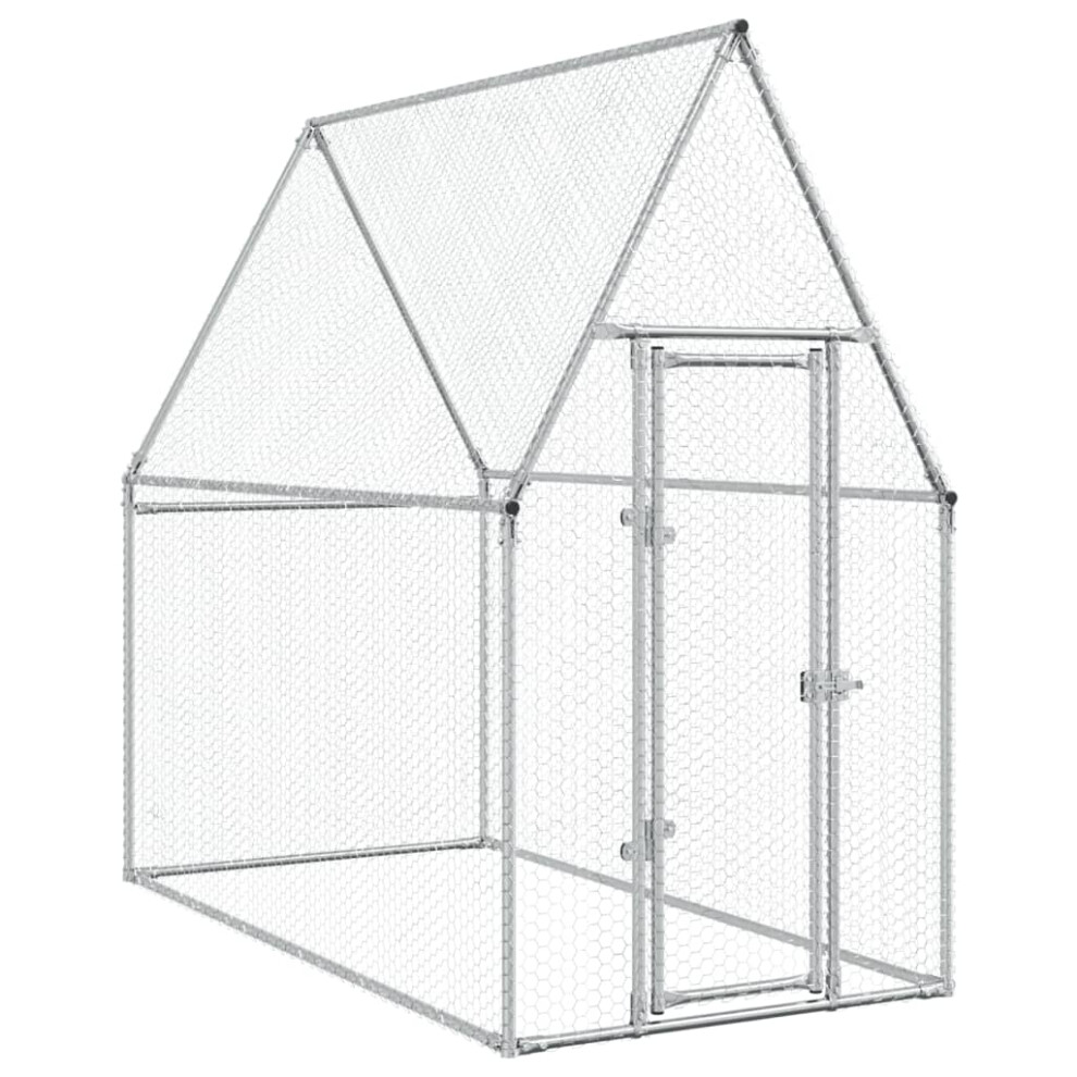 vidaXL Chicken Cage Farm Chicken Coop Chicken Run Cage Silver Galvanised Steel