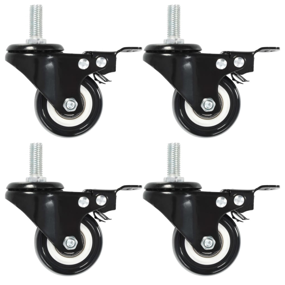 vidaXL 8x Swivel Casters with Brakes 50mm Trolley Furniture Moving Box Wheels