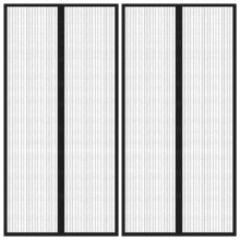 vidaXL 2x Insect Door Curtains with Magnet Blocks Black 220x100 cm Fly Screen