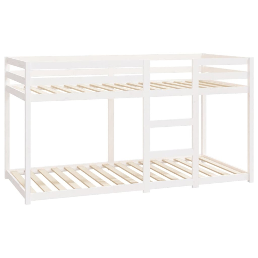 vidaXL Bunk Bed Bed Frame Bed Base Loft Bed White 90x200 cm Solid Wood Pine