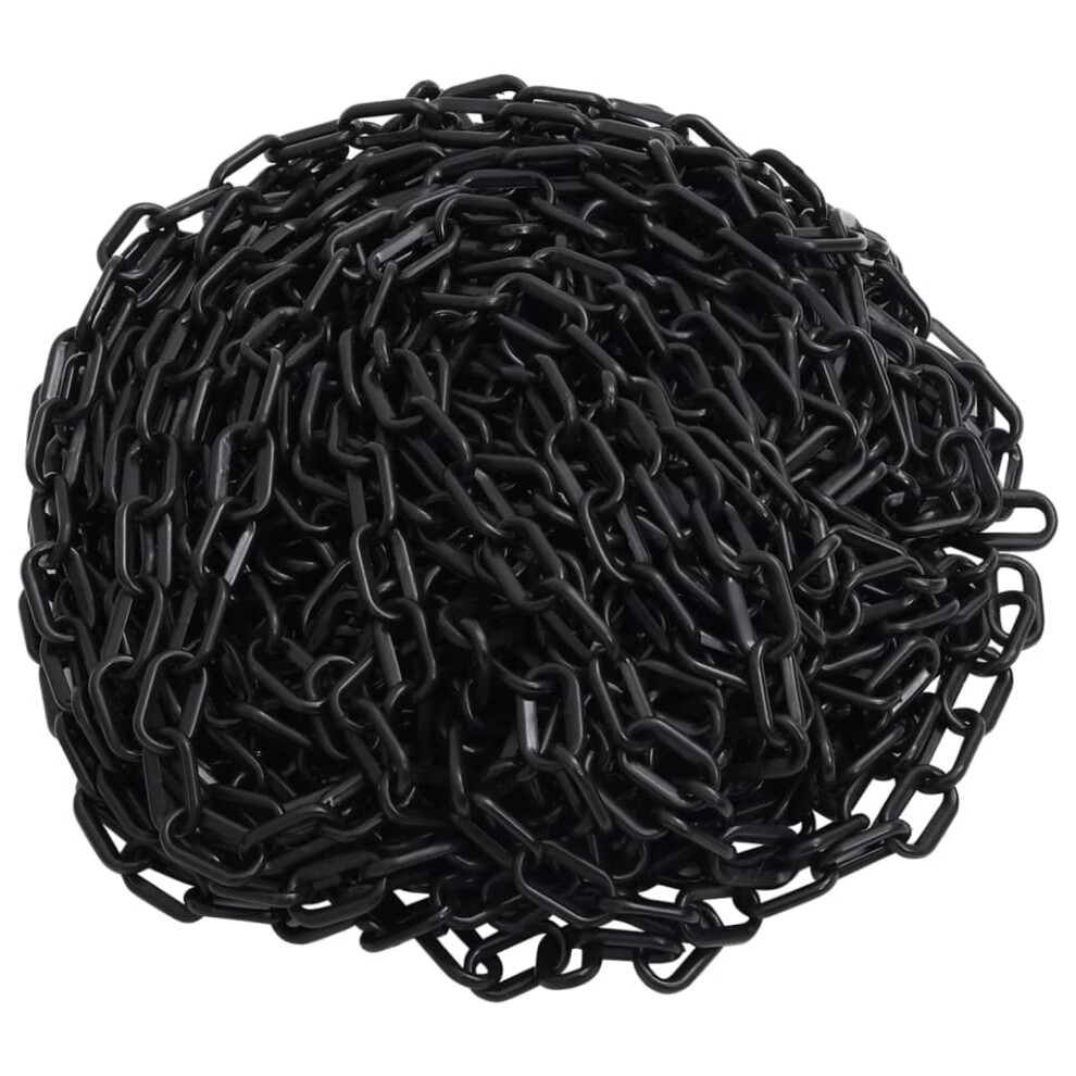 Vidaxl Warning Chain Black Ã8 Mm Plastic Outdoor Security Chain Barrier Link 8720286365052