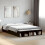 VidaXL vidaXL Bed Frame Bed Base Bedstead Black 150x200 cm King Size Engineered Wood 3