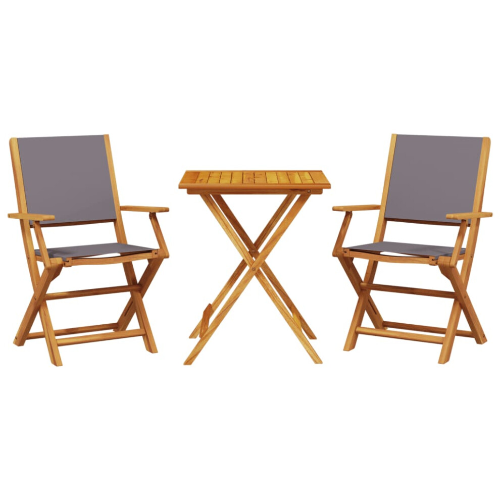 vidaXL Bistro Set 3 Piece Outdoor Bar Set Anthracite Fabric and Solid Wood