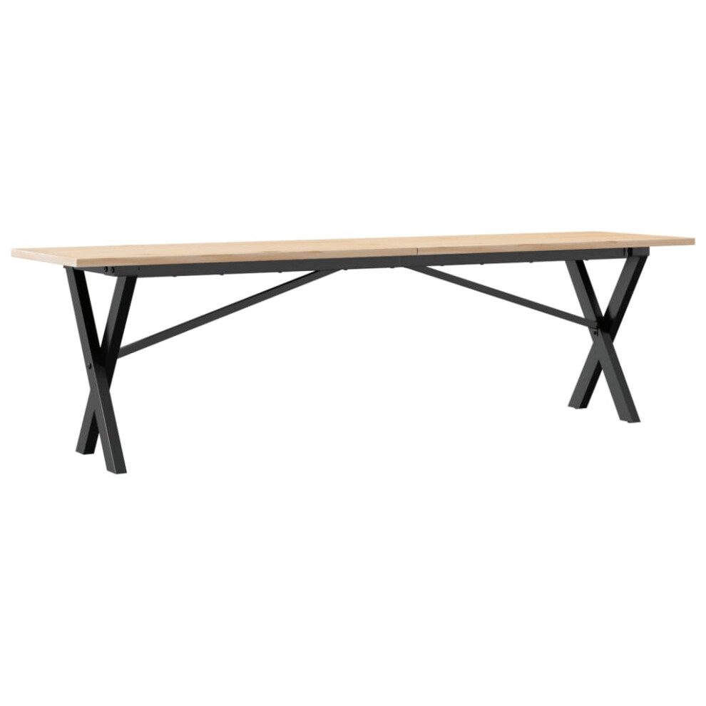 Vidaxl Coffee Table End Table Side Table X-Frame Solid Wood Pine And Steel