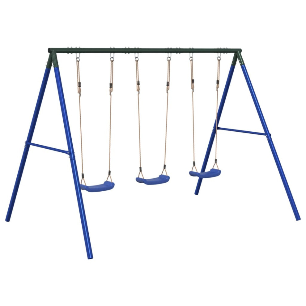vidaXL Outdoor Swing Set with 3 Swings Garden Play Swing Seat Kids Swing Set